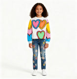 Lucky Sale-Mom & Me Heart Printing Sweatshirt