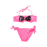 Children's Swimsuit Pink Sequin Bow Halter