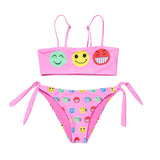 Cartoon Expression Girls Swimwear
