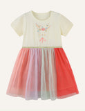 Children's Cartoon Printed Short Sleeve Dress