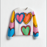 Lucky Sale-Mom & Me Heart Printing Sweatshirt