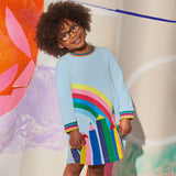 Rainbow Pencil Appliqu¨¦ Long Sleeve Skirt