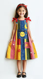 Lucky Sale-Colorful striped smiley face overalls skirt