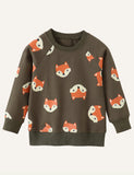 Boy's Hoody Knitted Terry Cotton Long-Sleeved Cartoon Sweatshirt