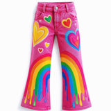 Lucky Sale-Children's Colorful Heart and Rainbow Pattern Pants