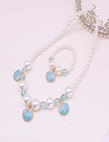 Children's Princess Bowknot Shell Necklace Suit