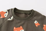 Boy's Hoody Knitted Terry Cotton Long-Sleeved Cartoon Sweatshirt