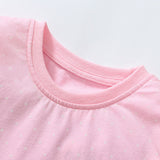 Children's Cartoon Embroidered Patch Short-Sleeved Top