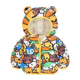 Children's Hoodie Ears Printed Cotton-Padded Jacket