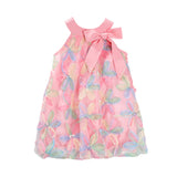 Sleeveless Straps Tulle Bow Dress