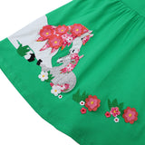 Children's Animal Embroidered Short Sleeve Dress