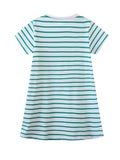 Cat Embroidery Short Sleeve Dress