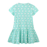 Children's Cartoon Embroidered Short Sleeve Dress