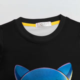Halloween Angry Cat Cartoon Printed Long-Sleeved + Trousers Suit
