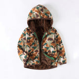 Camouflage Dinosaur Print Polar Fleece Jacket