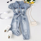Short-Sleeved One-Piece Trousers
