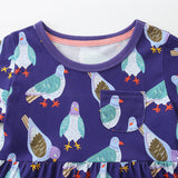 Girls' Printed round Neck Dress