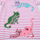 Animal Embroidered Patch Short Sleeve Dress