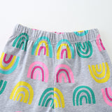 Casual Cartoon Printed round Neck Short Sleeve Shorts Suit