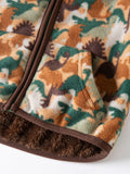 Camouflage Dinosaur Print Polar Fleece Jacket