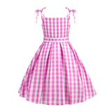 Barbie Party Suit Suspender Plaid Dress