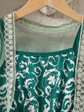 Green Printing Mesh Dress