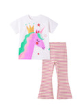 Unicorn Printed Short Sleeve + Slim Fit Leggings