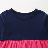 Children's Long-Sleeved Princess Dress Knitted Cotton round Neck Girl's Cake Skirt
