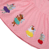 Children's Cartoon Embroidered Lapel Short Sleeve Dress