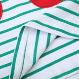 Cherry Embroidered Patch Short Sleeve Dress