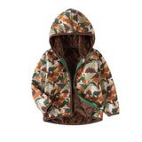 Camouflage Dinosaur Print Polar Fleece Jacket