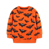 Halloween Children's Knitted Cotton round Neck Long Sleeve Sweatshirt