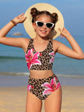 Leopard Print Flower Swimsuit