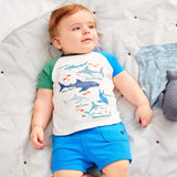 Children's Animal Print Short Sleeve Shorts Suit