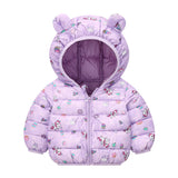 Children's Hoodie Ears Printed Cotton-Padded Jacket