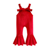 Bell-bottom pants for girls with velvet strap