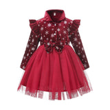 Christmas Sale-Children's Clothes Snowflake Flannel Dress
