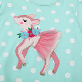 Children's Cartoon Embroidered Short Sleeve Dress
