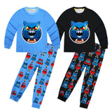 Halloween Angry Cat Cartoon Printed Long-Sleeved + Trousers Suit