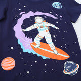 Cartoon Luminous Spaceman Short Sleeve