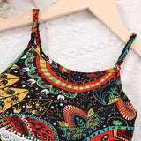 Printing and Dyeing Sling Dress+ Hat