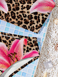Leopard Print Flower Swimsuit