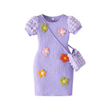 Multicolor Small Flower Dress + Bag