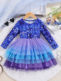 Long Sleeve Printing with Gradient Mesh Dress