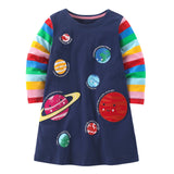 Comfortable Embroidered Patch Dress