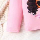 Letter Printed Long-Sleeved T-shirt + Trousers
