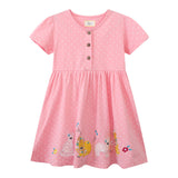 Animal Embroidered Patch Girl Dress