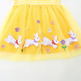 Rabbit Embroidered Mesh Princess Dress