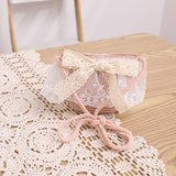 Children's Bowknot Woven Beach Bucket Hat