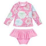 Flower Long Sleeve Swimsuit Set